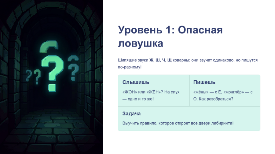 Шипящие ловушки: Буквы О и Ё после шипящих