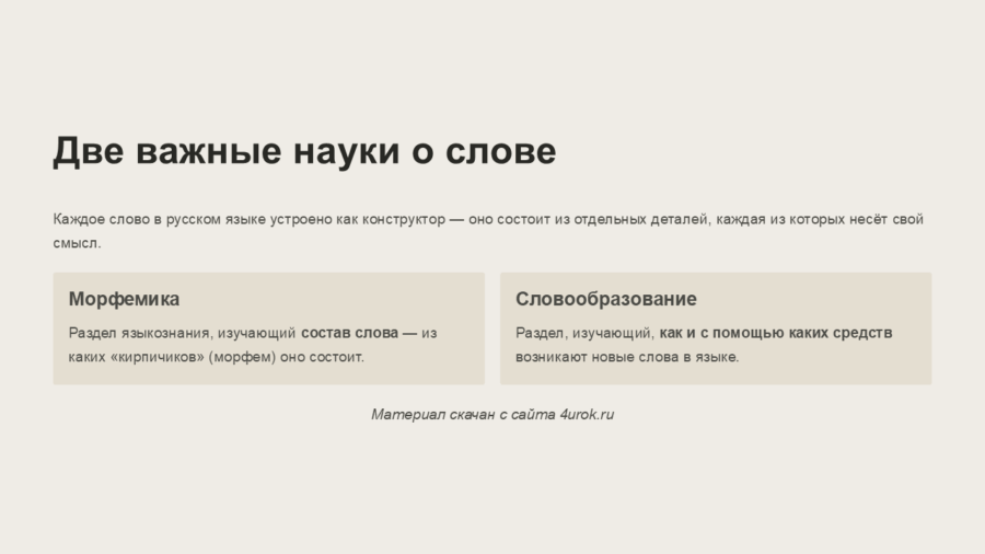 Морфемика и словообразование