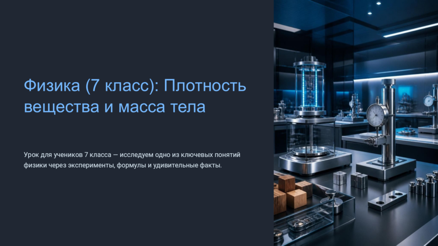Плотность вещества и масса тела: Формулы и решение задач (7 класс)
