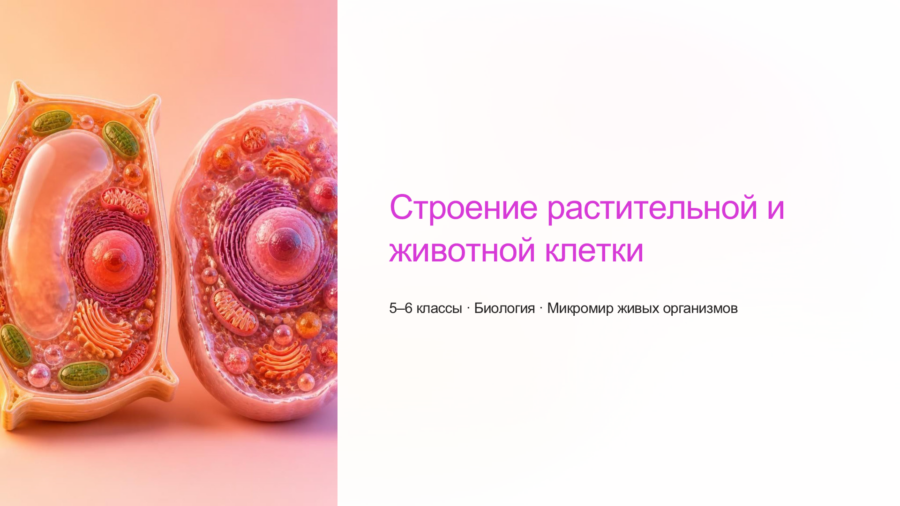 Строение растительной и животной клетки: Сравнение органоидов (5–6 класс)