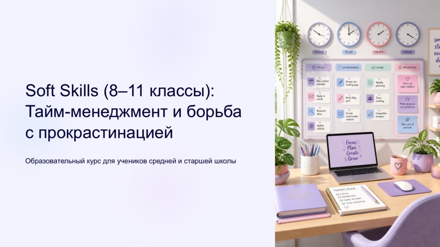 Тайм-менеджмент для школьников: Как всё успевать и победить прокрастинацию (8–11 класс)