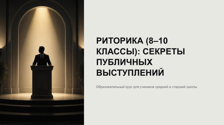 Риторика и ораторское мастерство: Секреты успешных публичных выступлений (8–10 класс)